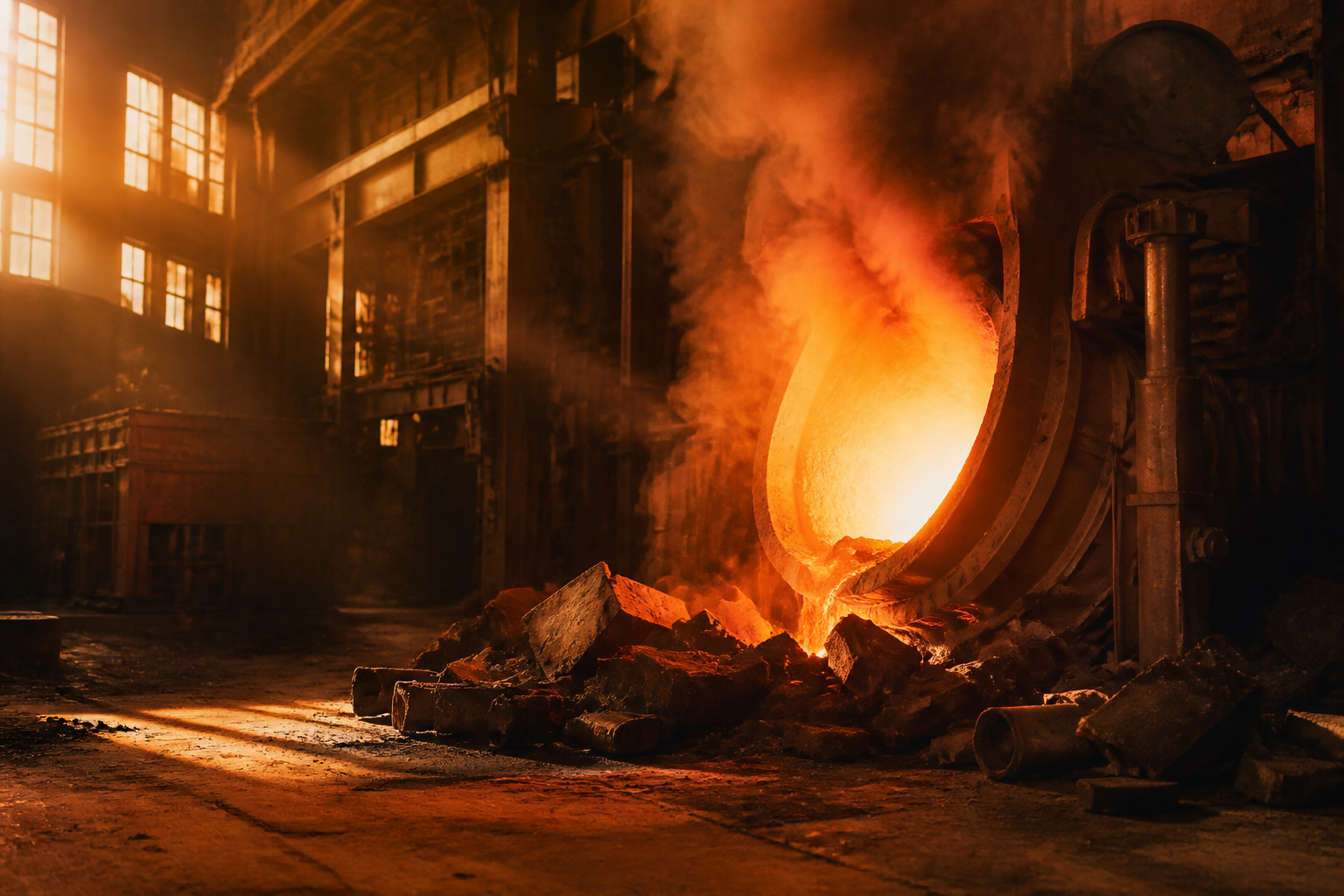 Figure disposes of retired humanoid models using molten steel