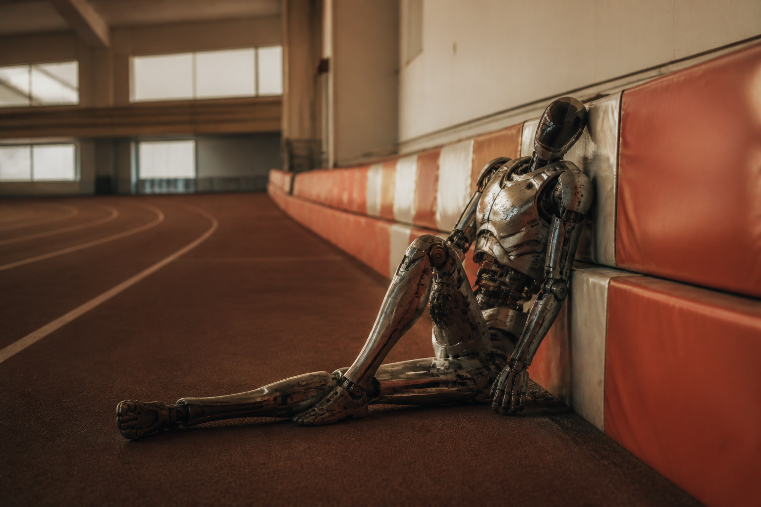 Humanoid robots showcase speed leaps and mechanical stumbles during Beijing athletic competition